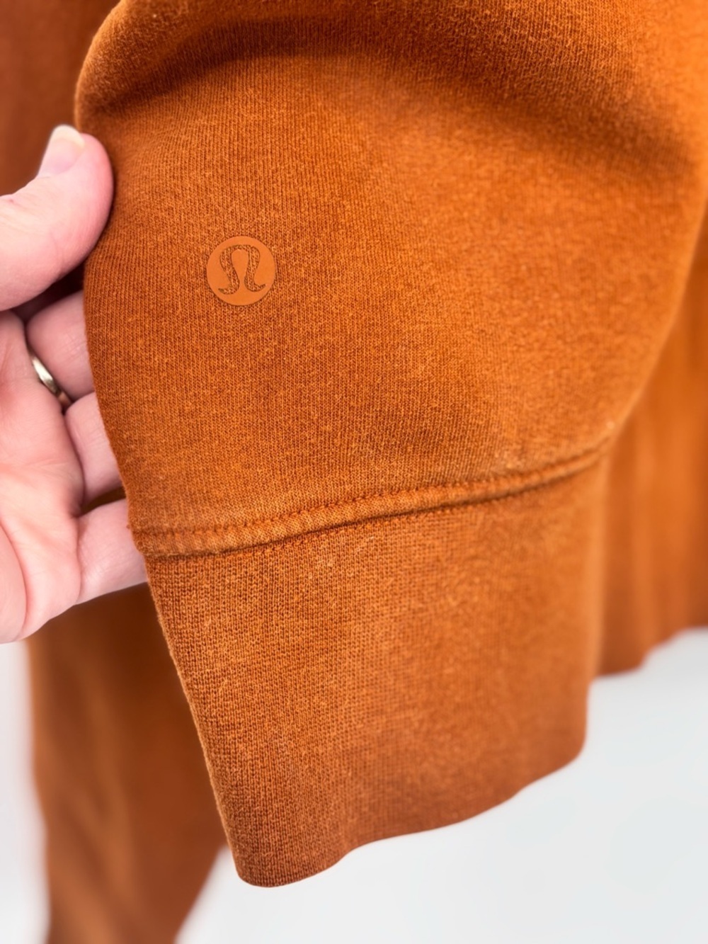 lululemon athletica Cropped All Yours Hoodie Rustic Clay brown stretch Sz 10 - Picture 3 of 7